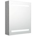 Casa si Gradina - Mobilier - Mobilier baie - Corpuri baie - Dulap de baie cu oglinda si LED, gri beton, 50x14x60 cm - Infinity.ro