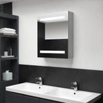 Casa si Gradina - Mobilier - Mobilier baie - Corpuri baie - Dulap de baie cu oglinda si LED, gri beton, 50x14x60 cm - Infinity.ro