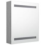 Casa si Gradina - Mobilier - Mobilier baie - Corpuri baie - Dulap de baie cu oglinda si LED, gri beton, 50x14x60 cm - Infinity.ro