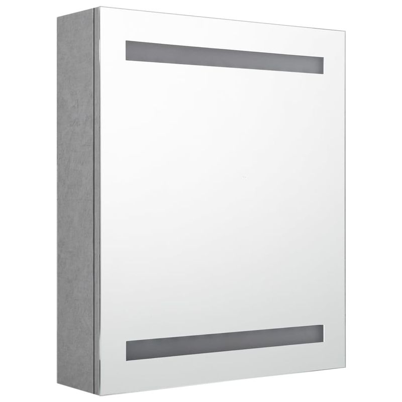 Casa si Gradina - Mobilier - Mobilier baie - Corpuri baie - Dulap de baie cu oglinda si LED, gri beton, 50x14x60 cm - Infinity.ro