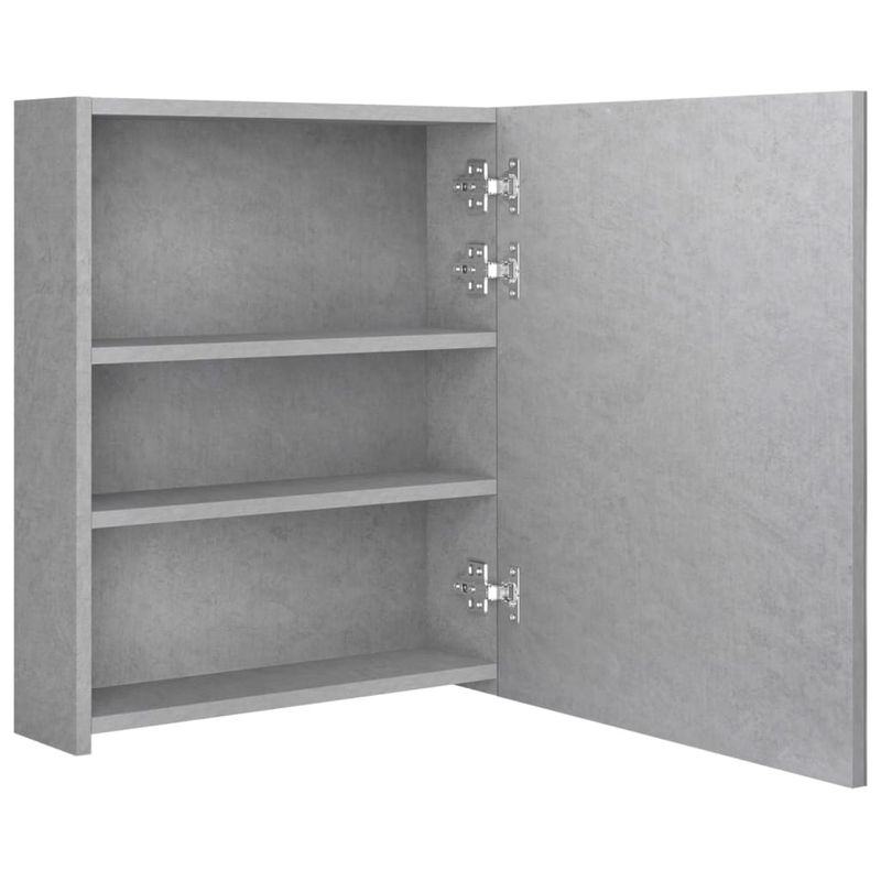 Casa si Gradina - Mobilier - Mobilier baie - Corpuri baie - Dulap de baie cu oglinda si LED, gri beton, 50x14x60 cm - Infinity.ro