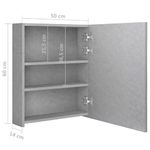 Casa si Gradina - Mobilier - Mobilier baie - Corpuri baie - Dulap de baie cu oglinda si LED, gri beton, 50x14x60 cm - Infinity.ro