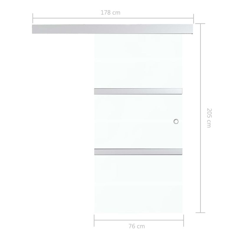 Casa si Gradina - Constructii - Usi interior, exterior si garaj - Usi interior - Usa glisanta cu opritoare soft, 76x205 cm, sticla ESG/aluminiu - Infinity.ro