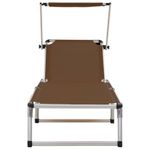 Casa si Gradina - Gradina si terasa - Mobilier exterior - Scaune si sezlonguri gradina - Sezlonguri pliabile cu acoperis 2 buc. maro, aluminiu&textilena - Infinity.ro