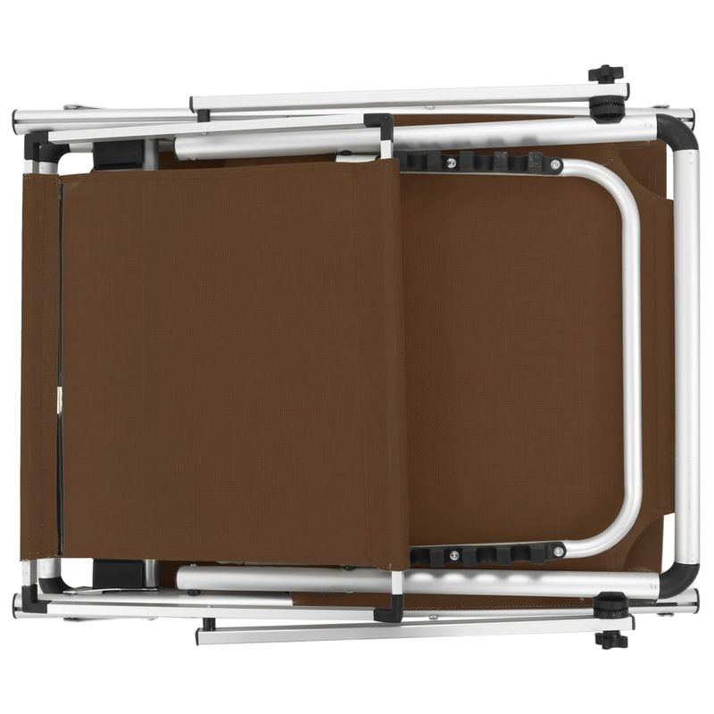Casa si Gradina - Gradina si terasa - Mobilier exterior - Scaune si sezlonguri gradina - Sezlonguri pliabile cu acoperis 2 buc. maro, aluminiu&textilena - Infinity.ro