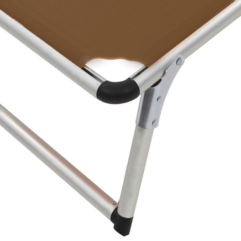 Casa si Gradina - Gradina si terasa - Mobilier exterior - Scaune si sezlonguri gradina - Sezlonguri pliabile cu acoperis 2 buc. maro, aluminiu&textilena - Infinity.ro