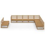 Casa si Gradina - Gradina si terasa - Mobilier exterior - Seturi mobila gradina - Set mobilier de gradina, 10 piese, maro miere, lemn masiv pin - Infinity.ro