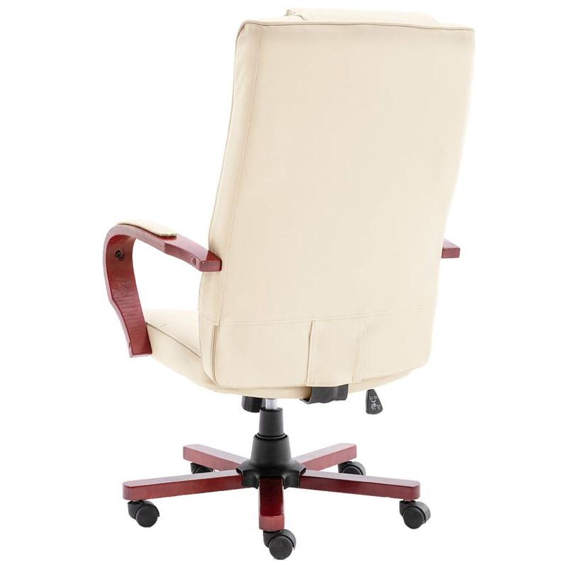 Casa si Gradina/Mobilier/Scaune si fotolii/Scaune - Scaun de birou, crem, piele naturala - Infinity.ro