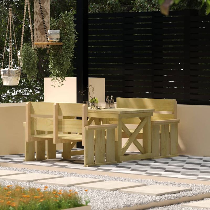 Casa si Gradina - Gradina si terasa - Mobilier exterior - Seturi mobila gradina - Set mobilier de gradina, 3 piese, lemn de pin tratat - Infinity.ro