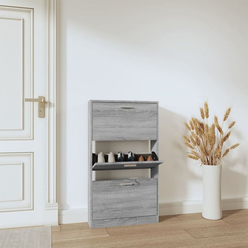 Casa si Gradina - Mobilier - Organizare si depozitare - Organizator incaltaminte - Pantofar, gri sonoma, 59x17x108 cm, lemn prelucrat - Infinity.ro