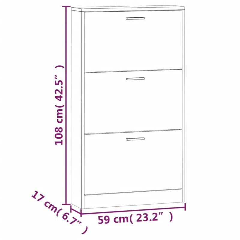 Casa si Gradina - Mobilier - Organizare si depozitare - Organizator incaltaminte - Pantofar, gri sonoma, 59x17x108 cm, lemn prelucrat - Infinity.ro