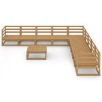 Casa si Gradina - Gradina si terasa - Mobilier exterior - Seturi mobila gradina - Set mobilier de gradina, 10 piese, maro miere, lemn masiv pin - Infinity.ro