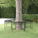 Casa si Gradina - Gradina si terasa - Mobilier exterior - Bancute de gradina - Banca circulara de copac, negru, Ø160 cm, otel - Infinity.ro