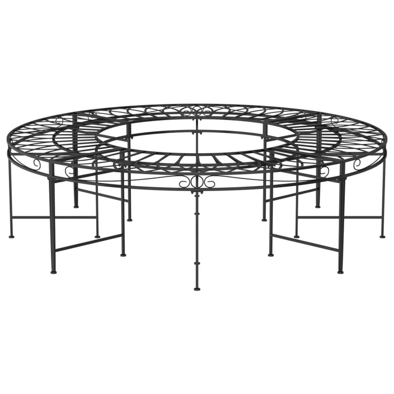 Casa si Gradina - Gradina si terasa - Mobilier exterior - Bancute de gradina - Banca circulara de copac, negru, Ø160 cm, otel - Infinity.ro