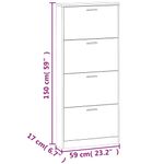 Casa si Gradina - Mobilier - Organizare si depozitare - Organizator incaltaminte - Pantofar, alb, 59x17x150 cm, lemn prelucrat - Infinity.ro