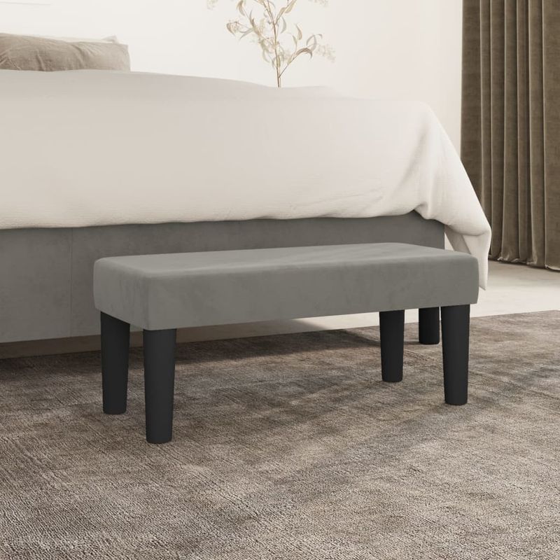 Casa si Gradina - Mobilier - Canapele si coltare - Banchete - Banca, gri deschis, 70x30x30 cm, catifea - Infinity.ro
