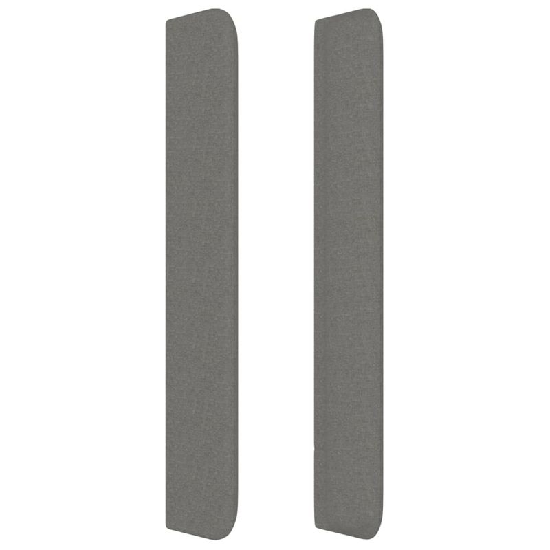 Casa si Gradina - Mobilier - Paturi si accesorii - Accesorii paturi - Tablie de pat cu aripioare gri inchis 163x16x118/128 cm textil - Infinity.ro