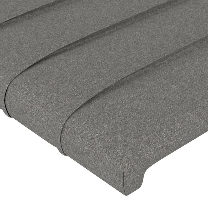 Casa si Gradina - Mobilier - Paturi si accesorii - Accesorii paturi - Tablie de pat cu aripioare gri inchis 163x16x118/128 cm textil - Infinity.ro
