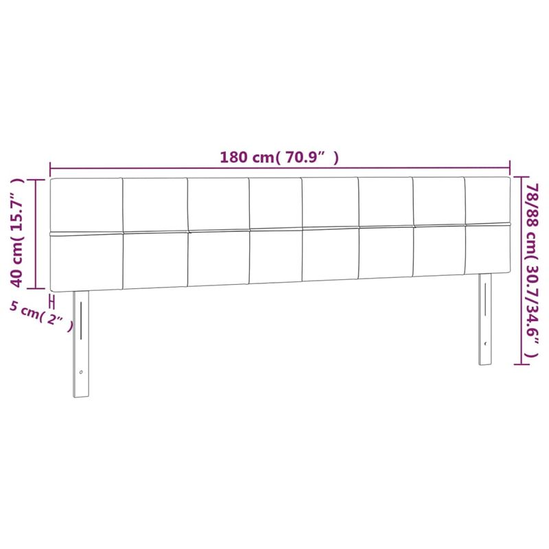 Casa si Gradina - Mobilier - Paturi si accesorii - Accesorii paturi - Tablie de pat cu LED, gri inchis, 180x5x78/88 cm, catifea - Infinity.ro