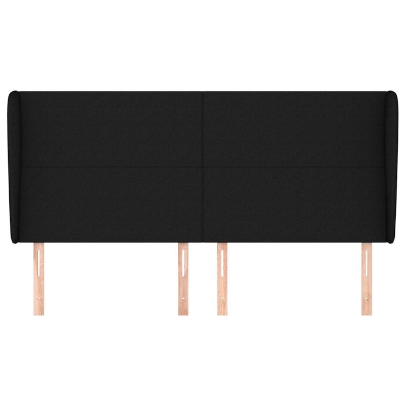 Casa si Gradina - Mobilier - Paturi si accesorii - Accesorii paturi - Tablie de pat cu aripioare, negru, 183x23x118/128 cm, textil - Infinity.ro