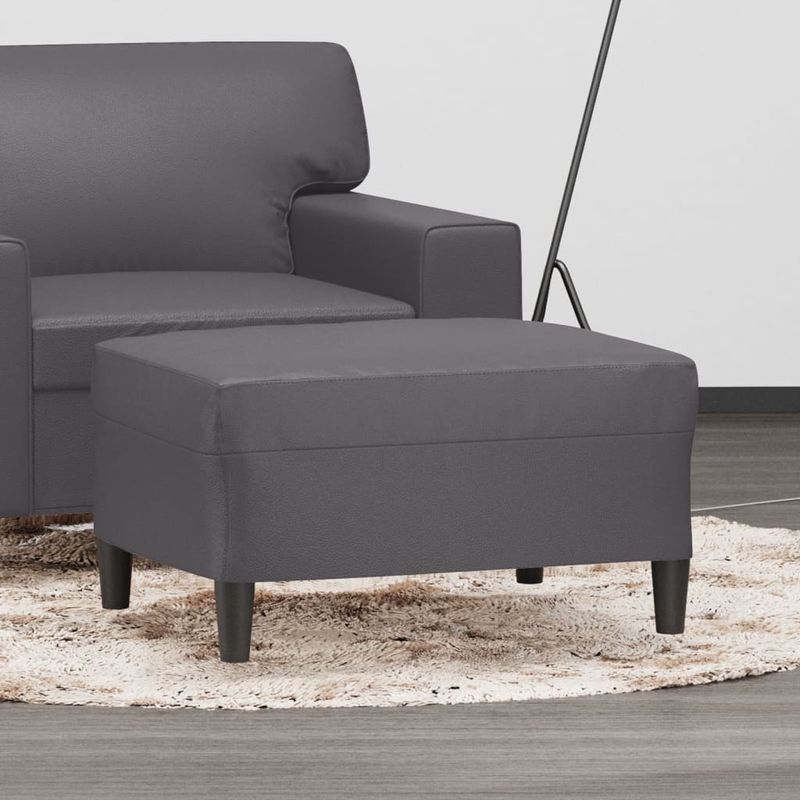 Casa si Gradina - Mobilier - Scaune si fotolii - Tabureti - Taburet, gri, 70x55x41 cm, piele ecologica - Infinity.ro