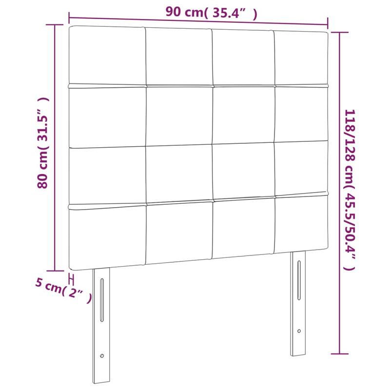 Casa si Gradina - Mobilier - Paturi si accesorii - Accesorii paturi - Tablie de pat cu LED, gri deschis, 90x5x118/128 cm, textil - Infinity.ro