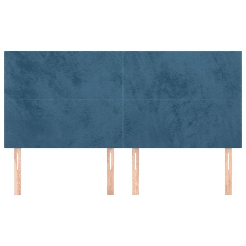Casa si Gradina - Mobilier - Paturi si accesorii - Accesorii paturi - Tablii de pat, 4 buc, albastru inchis, 80x5x78/88 cm, catifea - Infinity.ro