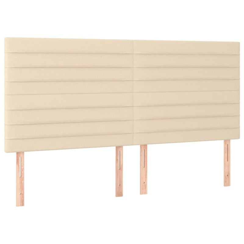Casa si Gradina - Mobilier - Paturi si accesorii - Accesorii paturi - Tablie de pat cu LED, crem, 180x5x118/128 cm, textil - Infinity.ro