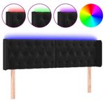 Casa si Gradina - Mobilier - Paturi si accesorii - Accesorii paturi - Tablie de pat cu LED, negru, 147x16x78/88 cm, catifea - Infinity.ro