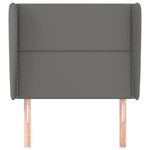 Casa si Gradina - Mobilier - Paturi si accesorii - Accesorii paturi - Tablie de pat cu aripioare gri 93x23x118/128 cm piele eco - Infinity.ro