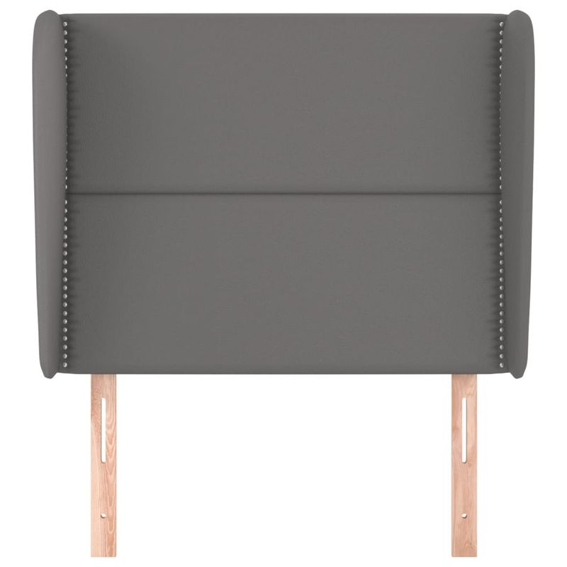 Casa si Gradina - Mobilier - Paturi si accesorii - Accesorii paturi - Tablie de pat cu aripioare gri 93x23x118/128 cm piele eco - Infinity.ro
