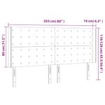 Casa si Gradina - Mobilier - Paturi si accesorii - Accesorii paturi - Tablie de pat cu LED, gri deschis, 203x16x118/128 cm, catifea - Infinity.ro