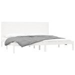 Casa si Gradina - Mobilier - Paturi si accesorii - Paturi - Cadru de pat Super King, alb, 180x200 cm, lemn masiv - Infinity.ro