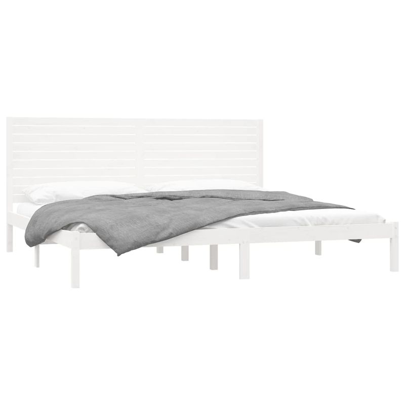 Casa si Gradina - Mobilier - Paturi si accesorii - Paturi - Cadru de pat Super King, alb, 180x200 cm, lemn masiv - Infinity.ro