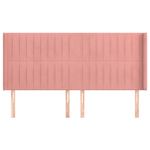 Casa si Gradina - Mobilier - Paturi si accesorii - Accesorii paturi - Tablie de pat cu aripioare, roz, 163x16x118/128 cm, catifea - Infinity.ro