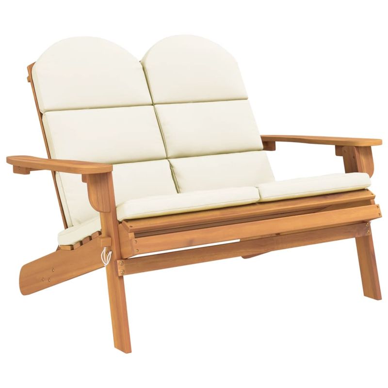 Casa si Gradina - Gradina si terasa - Mobilier exterior - Bancute de gradina - Banca de gradina Adirondack cu perne 126 cm, lemn masiv acacia - Infinity.ro