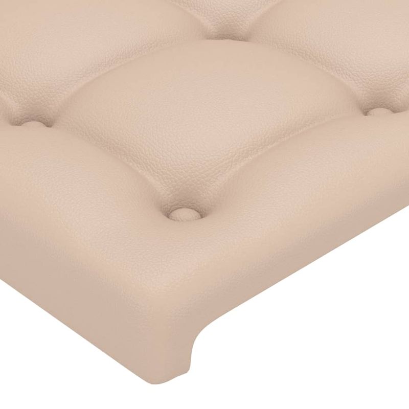 Casa si Gradina - Mobilier - Paturi si accesorii - Accesorii paturi - Tablie de pat cu LED cappuccino 147x16x78/88 cm piele ecologica - Infinity.ro