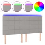 Casa si Gradina - Mobilier - Paturi si accesorii - Accesorii paturi - Tablie de pat cu LED, gri deschis, 180x5x118/128 cm, textil - Infinity.ro