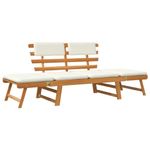 Casa si Gradina - Gradina si terasa - Mobilier exterior - Bancute de gradina - Banca de gradina 2-in-1, cu perne, 190 cm, lemn masiv de acacia - Infinity.ro