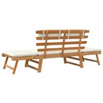 Casa si Gradina - Gradina si terasa - Mobilier exterior - Bancute de gradina - Banca de gradina 2-in-1, cu perne, 190 cm, lemn masiv de acacia - Infinity.ro