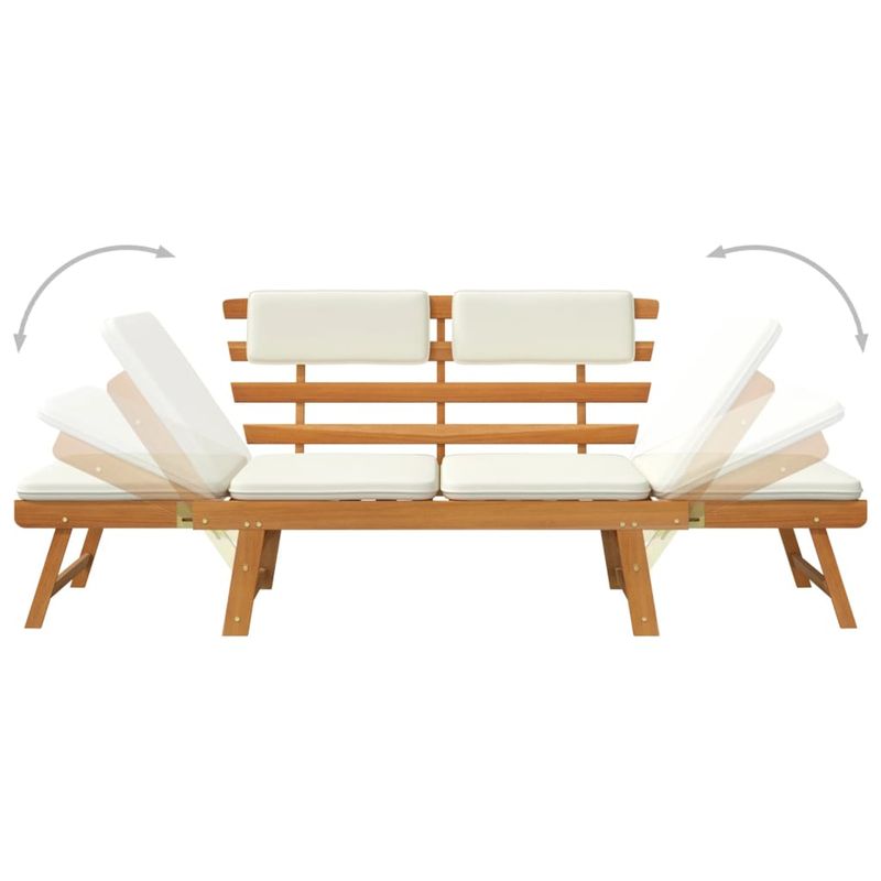 Casa si Gradina - Gradina si terasa - Mobilier exterior - Bancute de gradina - Banca de gradina 2-in-1, cu perne, 190 cm, lemn masiv de acacia - Infinity.ro
