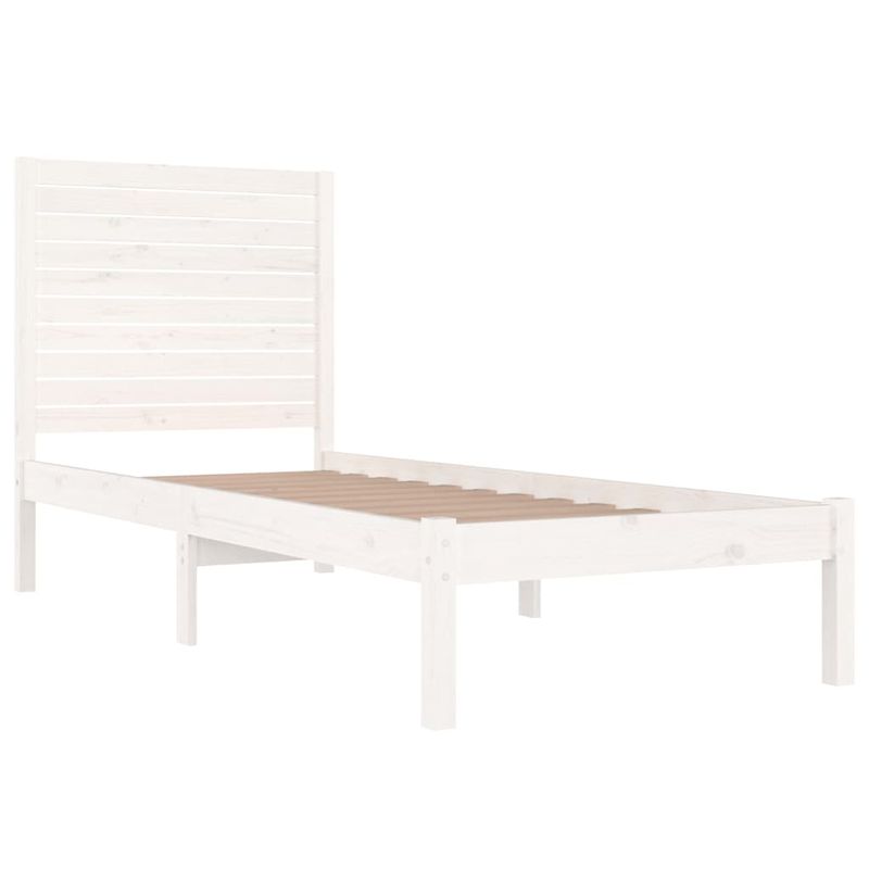 Casa si Gradina - Mobilier - Paturi si accesorii - Paturi - Cadru de pat mic single, alb, 75x190 cm, lemn masiv - Infinity.ro