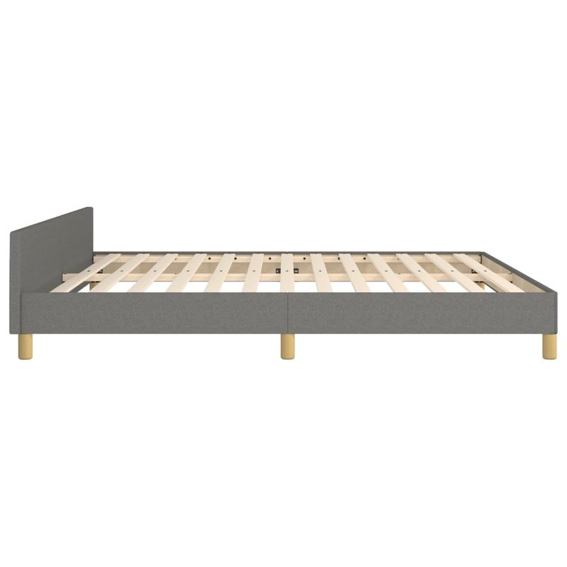 Casa si Gradina - Mobilier - Paturi si accesorii - Paturi - Cadru de pat cu tablie, gri inchis, 180x200 cm, textil - Infinity.ro
