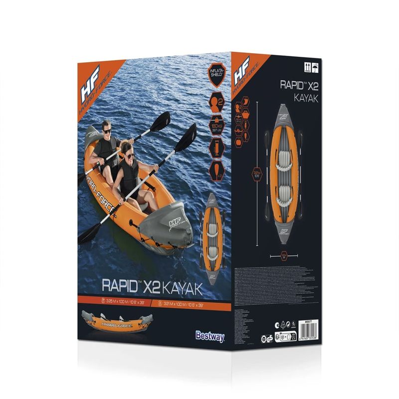 Sport si Outdoor - Sporturi acvatice - Rafting, caiac si canoe - Bestway Set de caiac gonflabil Hydro-Force Rapid, 2 persoane - Infinity.ro