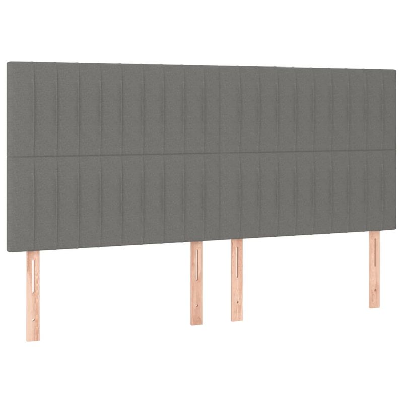 Casa si Gradina - Mobilier - Paturi si accesorii - Paturi - Cadru de pat cu tablie, gri inchis, 180x200 cm, textil - Infinity.ro