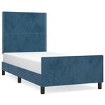 Casa si Gradina - Mobilier - Paturi si accesorii - Paturi - Cadru de pat cu tablie, albastru inchis, 90x200 cm, catifea - Infinity.ro