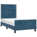 Casa si Gradina - Mobilier - Paturi si accesorii - Paturi - Cadru de pat cu tablie, albastru inchis, 90x200 cm, catifea - Infinity.ro