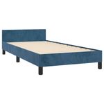 Casa si Gradina - Mobilier - Paturi si accesorii - Paturi - Cadru de pat cu tablie, albastru inchis, 90x200 cm, catifea - Infinity.ro