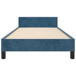 Casa si Gradina - Mobilier - Paturi si accesorii - Paturi - Cadru de pat cu tablie, albastru inchis, 90x200 cm, catifea - Infinity.ro