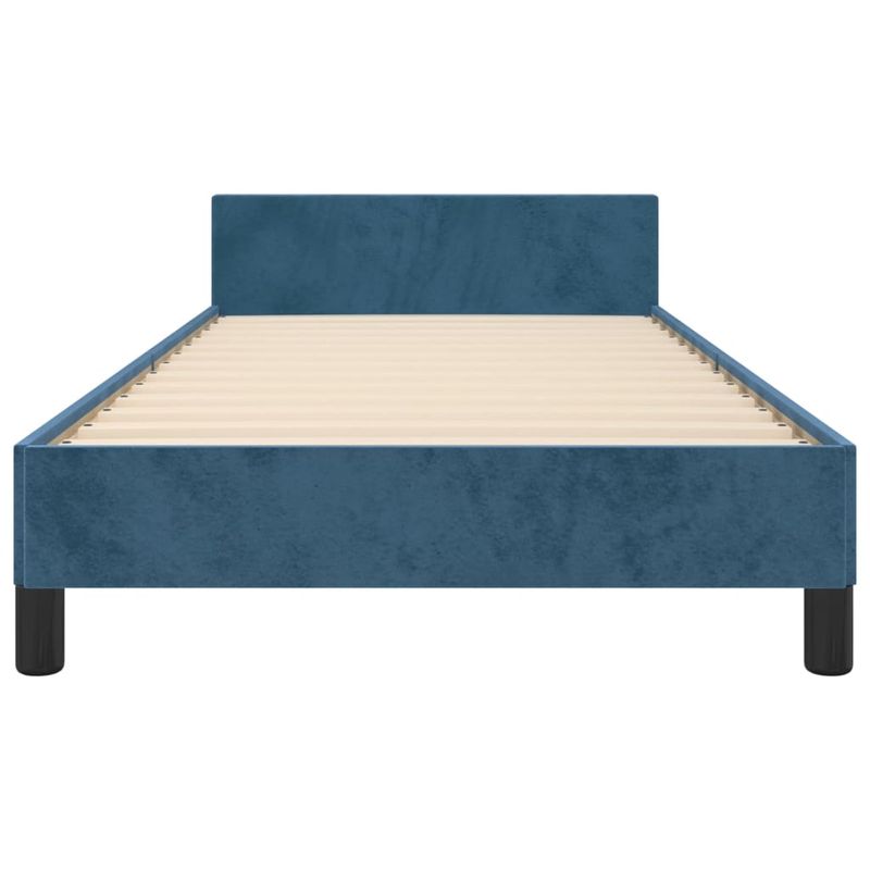 Casa si Gradina - Mobilier - Paturi si accesorii - Paturi - Cadru de pat cu tablie, albastru inchis, 90x200 cm, catifea - Infinity.ro